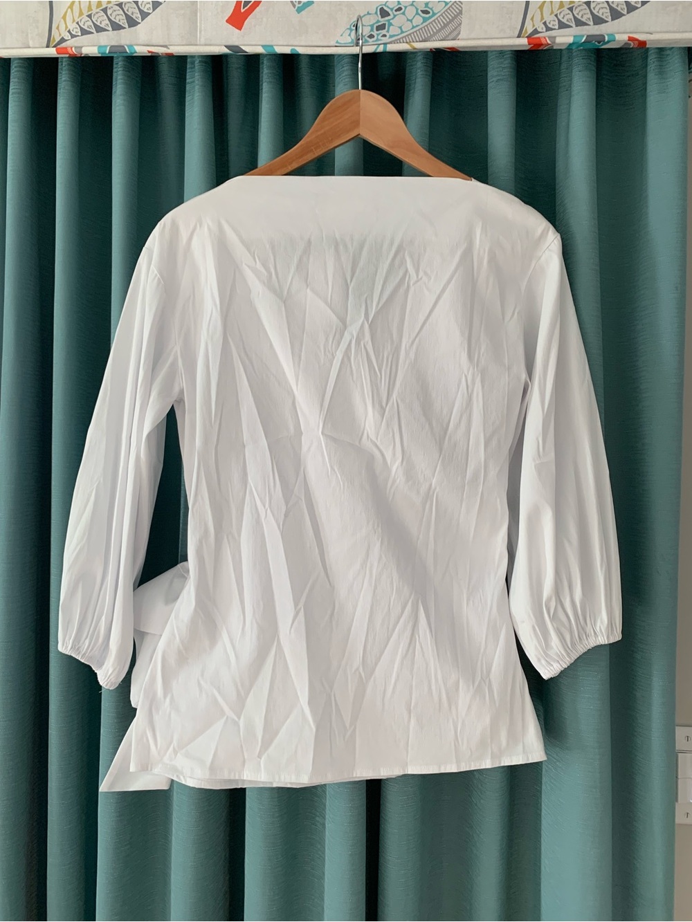 NWT Chiara Boni La Petite Robe Elizee Rosette Cotton Faux-Wrap Top 42/6 - Picture 3 of 6